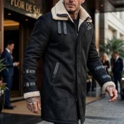 New Winter Windproof Jacket - Mid-length Warm Fleece Coat Double Collar Double-layered Outdoor Warm Coat Street Mens Jacket