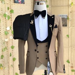 Wedding Men's 3-piece Suit Set (Jacket Pants Vest) Groom Tuxedo Formal Blazer Elegant Suit for Men