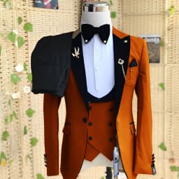 Wedding Men's 3-piece Suit Set (Jacket Pants Vest) Groom Tuxedo Formal Blazer Elegant Suit for Men
