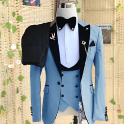 Wedding Men's 3-piece Suit Set (Jacket Pants Vest) Groom Tuxedo Formal Blazer Elegant Suit for Men