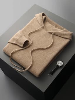 MVLYFLRT Men's 100% Merino Wool Sweater Hooded Collar Knitted Pullover Sweatshirt Autumn Winter Casual Large Tops Long Sleeved
