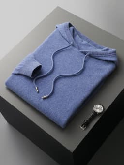 MVLYFLRT Men's 100% Merino Wool Sweater Hooded Collar Knitted Pullover Sweatshirt Autumn Winter Casual Large Tops Long Sleeved