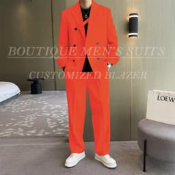 Fashion Ivory Loose Suits For Men Boyfriend Clothing 2026 New Casual Jacket Pants 2Pcs Set Custom Made Male Wear costume homme