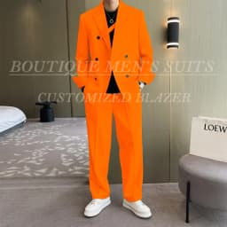 Fashion Ivory Loose Suits For Men Boyfriend Clothing 2026 New Casual Jacket Pants 2Pcs Set Custom Made Male Wear costume homme