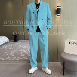 Fashion Ivory Loose Suits For Men Boyfriend Clothing 2026 New Casual Jacket Pants 2Pcs Set Custom Made Male Wear costume homme