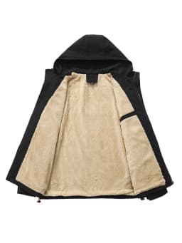 Oversized 12XL Winter Coat Men's Fleece-Lined Thickened Casual Workwear Jacket Hooded Loose Fit Warm big size jacket