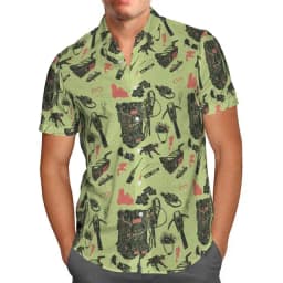 Men's Tokyo Breeze Shirt Anime Green 3D Hawaiian Print Oversized 5XL Short Sleeve Beach Social