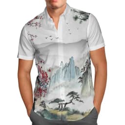 Men's Tokyo Breeze Shirt Anime Green 3D Hawaiian Print Oversized 5XL Short Sleeve Beach Social