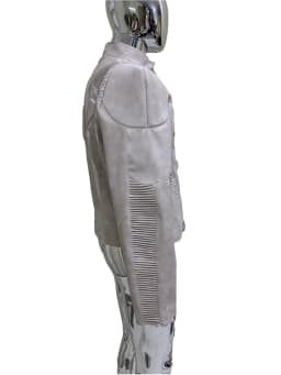 Spring Autumn Cool Distressed Pu Leather Exoskeleton-structured Jacket Men Shoulder Pads Luxury Designer Emo Clothes Streetwear