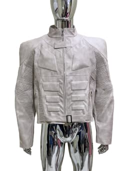 Spring Autumn Cool Distressed Pu Leather Exoskeleton-structured Jacket Men Shoulder Pads Luxury Designer Emo Clothes Streetwear