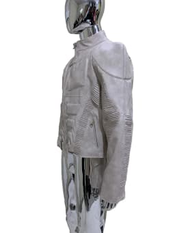 Spring Autumn Cool Distressed Pu Leather Exoskeleton-structured Jacket Men Shoulder Pads Luxury Designer Emo Clothes Streetwear
