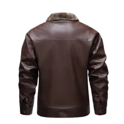 Men Leather Jacket Winter Fleece Lined Biker Jackets Fashion Motorcycle Jacket Faux Leather Coat Outwear Casual Streetwear