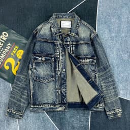 Spring and autumn new heavy old worn Denim splash-ink paint point men's casual denim jacket short