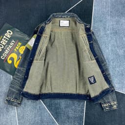 Spring and autumn new heavy old worn Denim splash-ink paint point men's casual denim jacket short