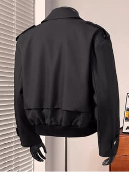 British Dandy Blazer Collar Jacket Men's Spring Autumn Oversized Asymmetric Metal Button Coat Versatile Business Casual Jacket