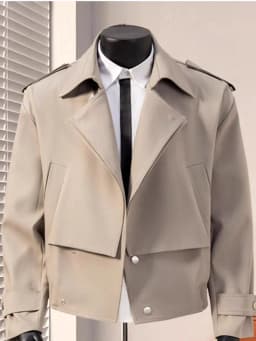 British Dandy Blazer Collar Jacket Men's Spring Autumn Oversized Asymmetric Metal Button Coat Versatile Business Casual Jacket