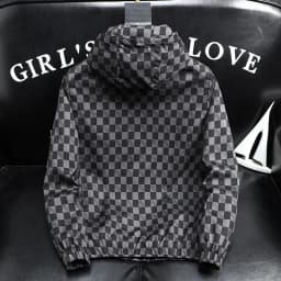 Autumn Fashion Casual Hooded Jacket for Men Korean Plaid Business Windproof Coats Trendy Versatile Streetwear Men Clothing 2025