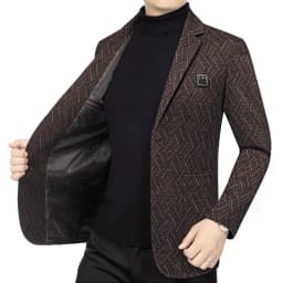 Blazer Men's Fashionable Business Banquet Dance Singer Striped Fitted Casual Trendy Wedding Banquet Dress Performance Blazer