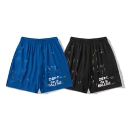 GALLERY DEPT Ink-splashed letter-printed American loose-fitting casual mesh shorts