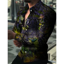3D Print Animal Tiger Graphic Shirts Casual Long Sleeve Oversized Button Down Shirts For Men Fashion Designer Comfortable Blouse