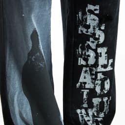 Graffiti Solied SSSAINT LOUIS Hole Damaged Casual Sweatpants Men Women Washed Distressed Loose Straight Track Pants Trousers