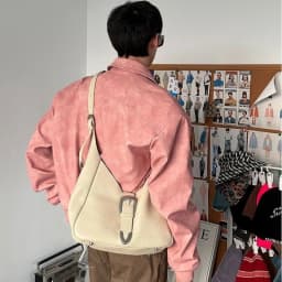 Spring Pink Mens Cropped PU Leather Jacket Fashion Turn-down Collar Gradient Color Retro Coat Zipper Men's Motorcycle Outwear