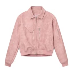 Spring Pink Mens Cropped PU Leather Jacket Fashion Turn-down Collar Gradient Color Retro Coat Zipper Men's Motorcycle Outwear