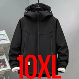 Extra Big Size 13XL Men's Autumn Jacket Hooded Zip Up Waterproof Windbreaker Coat Male Plus Large Fleece Fishing 4xl 5xl 6xl 7xl