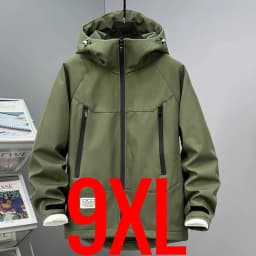 Extra Big Size 13XL Men's Autumn Jacket Hooded Zip Up Waterproof Windbreaker Coat Male Plus Large Fleece Fishing 4xl 5xl 6xl 7xl