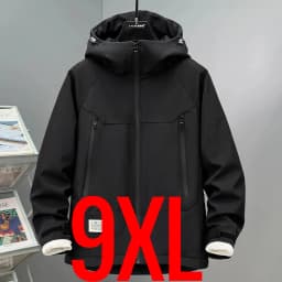 Extra Big Size 13XL Men's Autumn Jacket Hooded Zip Up Waterproof Windbreaker Coat Male Plus Large Fleece Fishing 4xl 5xl 6xl 7xl