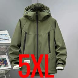 Extra Big Size 13XL Men's Autumn Jacket Hooded Zip Up Waterproof Windbreaker Coat Male Plus Large Fleece Fishing 4xl 5xl 6xl 7xl