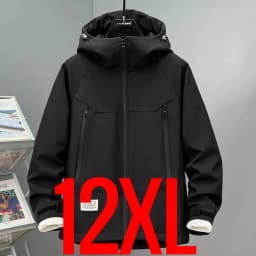 Extra Big Size 13XL Men's Autumn Jacket Hooded Zip Up Waterproof Windbreaker Coat Male Plus Large Fleece Fishing 4xl 5xl 6xl 7xl