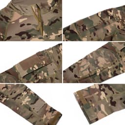 Men Tactical Combat Shirt Stretch Multicam Airsoft Paintball Hunting Clothing Cotton 1/4 Zipper Shirts Long Sleeve Camo T Shirt