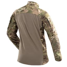 Men Tactical Combat Shirt Stretch Multicam Airsoft Paintball Hunting Clothing Cotton 1/4 Zipper Shirts Long Sleeve Camo T Shirt