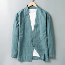 Cotton 30%, Hemp 70%, Blazer Men Fashionable Business Gentleman Casual Gathering Trendy Versatile and Breathable Relaxed Blazer