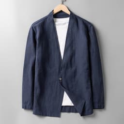 Cotton 30%, Hemp 70%, Blazer Men Fashionable Business Gentleman Casual Gathering Trendy Versatile and Breathable Relaxed Blazer