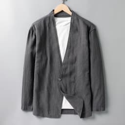 Cotton 30%, Hemp 70%, Blazer Men Fashionable Business Gentleman Casual Gathering Trendy Versatile and Breathable Relaxed Blazer