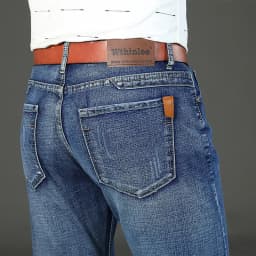 2-piece Set 2025 New WhinLEE Black and Blue Business Elite Jeans Micro Elastic Straightleg Multicraft High-quality Denim Pants