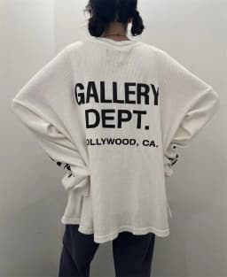 Gallery Dept Monogram Print Waffle Long Sleeve T-Shirt