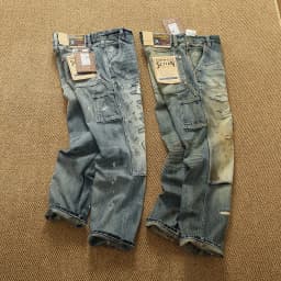 High OZ Heavy Duty Work Jeans Men's Patch Oil Dirty Wash Heavy Industry Washable Lumberjack Pants