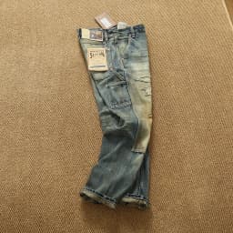 High OZ Heavy Duty Work Jeans Men's Patch Oil Dirty Wash Heavy Industry Washable Lumberjack Pants
