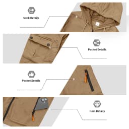 Men's 1-piece Fleece-lined Zip-up Hoodie with 2-piece Multi-zip Pocket Workwear Casual Pants Winter Street Sports Set