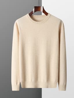 MVLYFLRT 100% Pure Merino Wool Sweater Men's Round Neck Pullover Tops Autumn Winter Thin Solid Color Sweater Versatile Basic