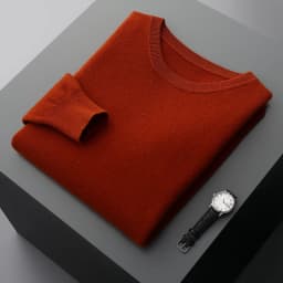 MVLYFLRT 100% Pure Merino Wool Sweater Men's Round Neck Pullover Tops Autumn Winter Thin Solid Color Sweater Versatile Basic