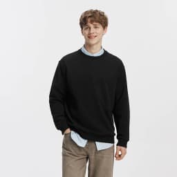 Semir Men Sweatshirt Solid Basic Crew Neck Slight Loose Knit Pullover Everyday Casual Style Autumn Top Daily Wear 2026