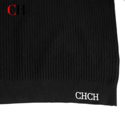 CH Men Crew Neck Long Sleeve Sweater Standout White Letter Embroidery Bottom Hem Regular Fit Minimalist Fall Office Daily Wear