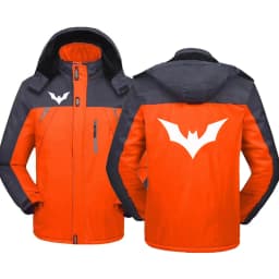 Bat pattern Men's thick windproof coat for warmth and protection against cold suitable for extremely cold weather jacket hoodies