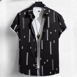 3D Printed Geometry Men's Shirts Color Block Graphics Fashion Button Short Sleeve Lapel Hawaiian Blouse shirts for men Summer