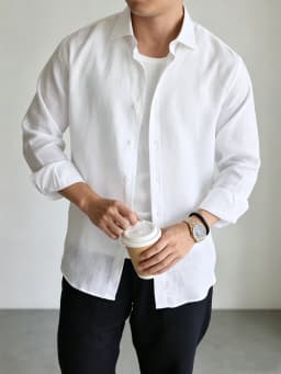 Men's Italian 100% Linen Long-Sleeve Shirt Jacket Summer Daily Commute Old Money Style Loose Fit UV Protection