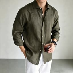 Men's Italian 100% Linen Long-Sleeve Shirt Jacket Summer Daily Commute Old Money Style Loose Fit UV Protection